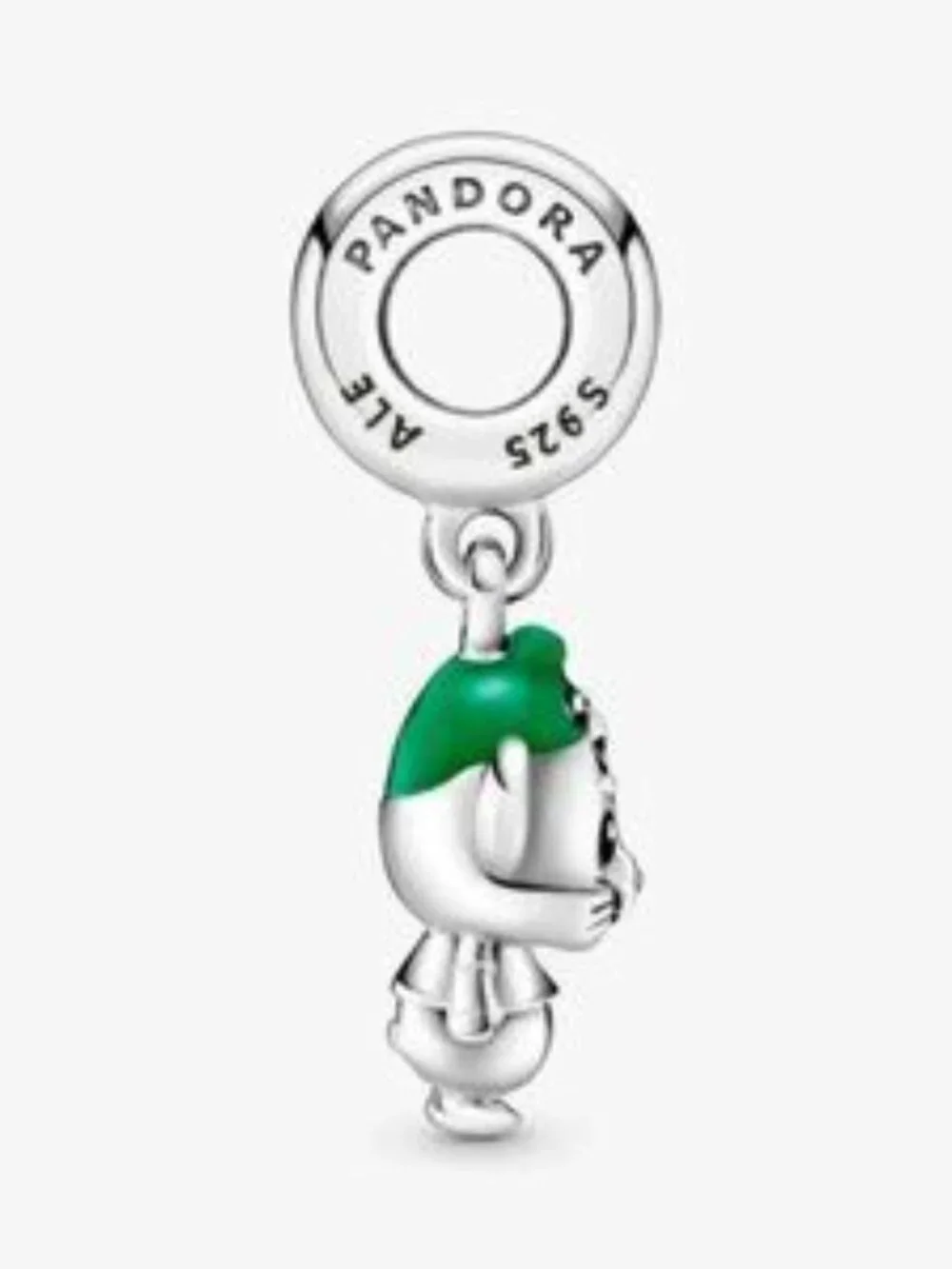 Pandora Silver Mouse Dangle Charm with Green Hat